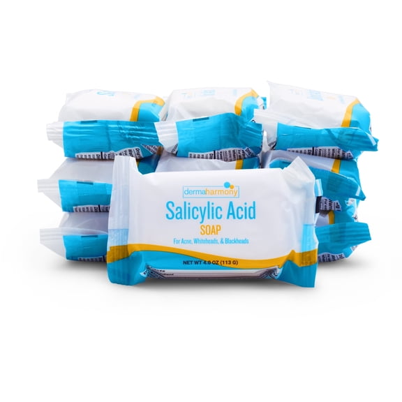 DermaHarmony 2% Salicylic Acid Body & Facial Bar Soap (10 Bars)