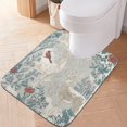 thumbnail image 3 of U-Shaped Toilet Mat Plush Bathroom Rug Mat Non Slip Bathroom Mats Hand-drawn Deer and Cardinals, 3 of 5