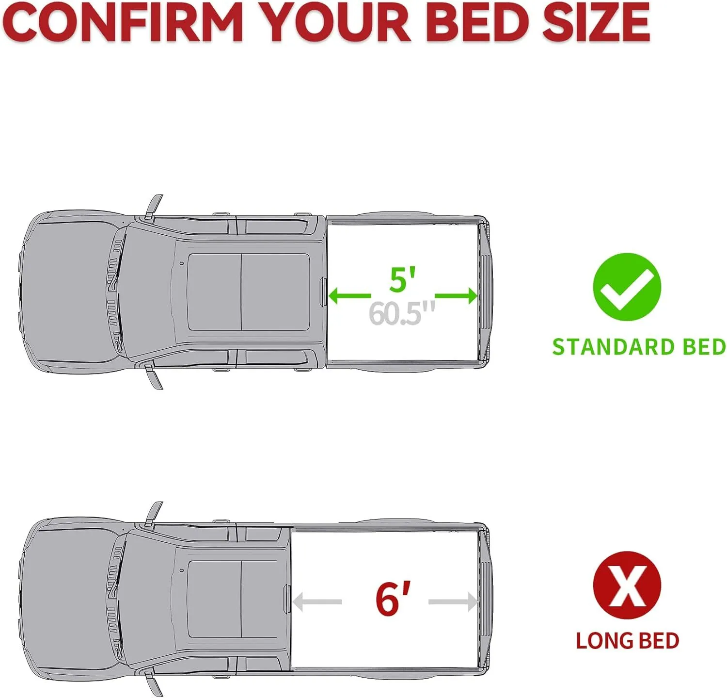 RVNI Truck Bed Tonneau Cover FRP Hard Folding Fit for Toyota Tacoma 2024 5ft Bed with Track Rail System