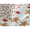 thumbnail image 4 of Ambesonne Gingerbread Man Quilted Bedspread Set 2 Pcs, Candy Red Star, Twin Size, Sand Brown Orange, 4 of 5