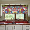 thumbnail image 3 of Yayeee Kitchen Curtains Set of 2 Light Filtering 57"x36" Over Sink Window Panels, Whimsical Floral, 3 of 7