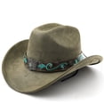 thumbnail image 1 of Classic Western Denim Curved Top Hat for Everyday Wear - Timeless Cowboy Style for All Seasons, 1 of 2