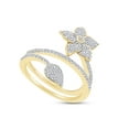thumbnail image 2 of AFFY 1/2 Carat (Cttw) White Natural Diamond Flower Wrap Engagement Ring In 14k Yellow Gold Over Sterling Silver (Clarity : I2-I3, Color : J-K, 0.5 Cttw) Ring Size 10, 2 of 3