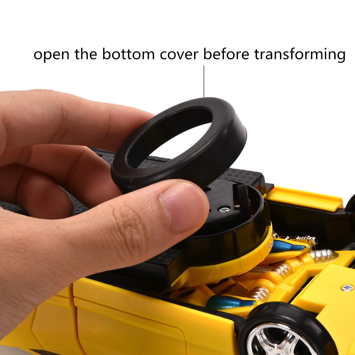 WonderPlay Battery Bumble Bee Transformer Style Car With Lights & Sounds - Yellow