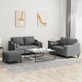 thumbnail image 1 of vidaXL 3 Piece Sofa Set with Pillows Dark Grey Fabric, 1 of 5