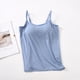 thumbnail image 4 of Camisola modal con almohadilla para el pecho, ropa interior inalámbrica, copa integrada, camiseta de fondo ajustado, tirantes finos ajustables para mujer, 4 of 6