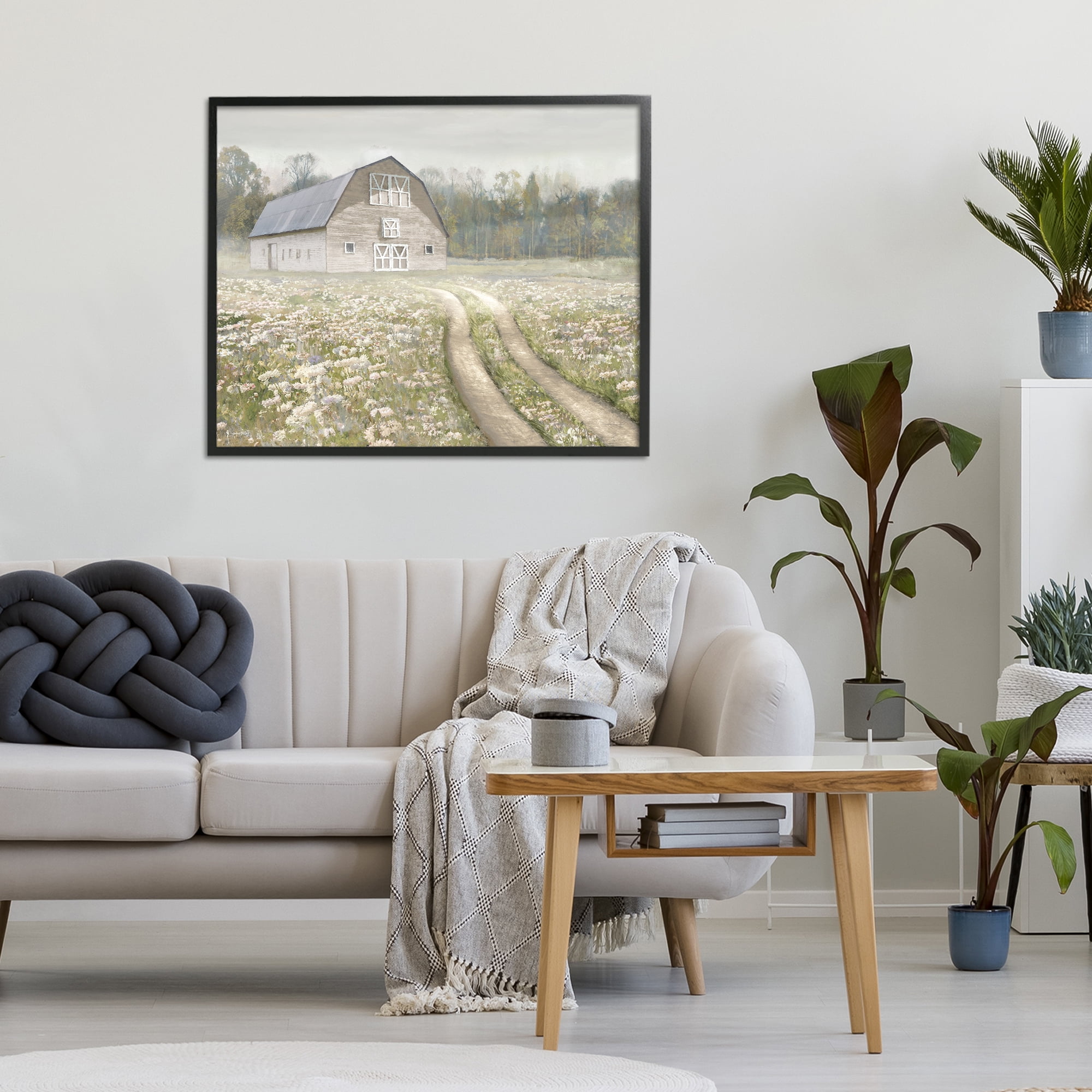 Stupell Industries Wildflower Delight Barn Black Framed Giclee Art, design by Amber Sterling