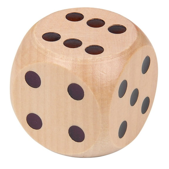 Soimiss Wooden Dice for Playing with Safety Round Corners and Comfortable Feel Light Brown 6 Sided