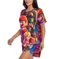 thumbnail image 2 of Lsque Mario Women's Short-Sleeved Pajama Set - 2 Piece Soft and Lightweight Sleepwear Set-3X-Large, 2 of 9