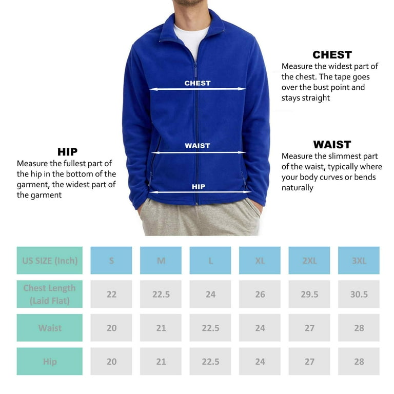 Men s Full Zip Polar Fleece Jacket Royal Blue 3XL 1 Count 1 Pack