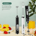 thumbnail image 4 of Egg Beater Wireless Electric Milk Fother Whisk USB Rechargeable Handheld Coffee Blender Milk Shaker Mixer Foamer Food Blender (Black), 4 of 7