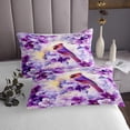 thumbnail image 3 of Erosebridal Bird Coverlet Set King,Purple Flower Bedding Set,Flowers Room Decorative,3pcs, 3 of 5
