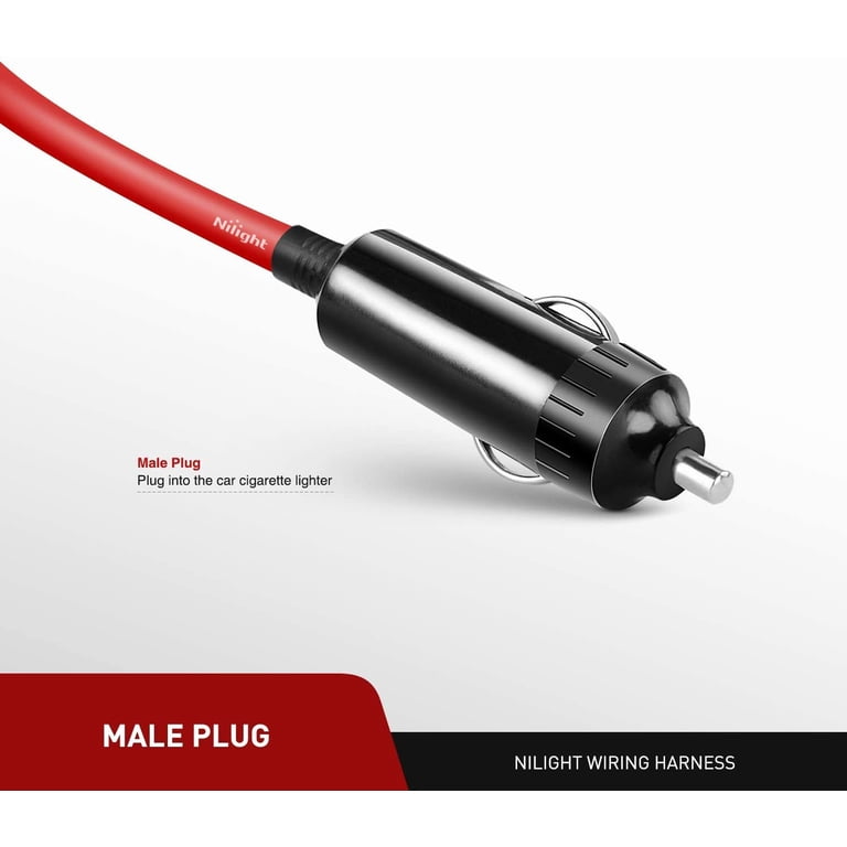cigarette lighter extension socket Nilight Heavy Duty 6ft 12V/24V Car Cigarette Lighter Extension Cord Cable  with Plug Socket