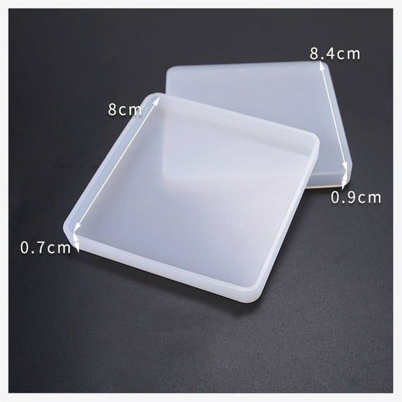 5pcs Silicone Molds Resin Casting Molds For UV Resin Epoxy Resin Jewelry Making Square White 8.4x8.4x0.9cm Inner Size: 8x8x0.7cm