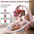 thumbnail image 4 of Tiny Marvels Baby Bouncer Seat with Soothing Vibrations and Music Sensory Toy, Age 0-6 Months(Blush Bloom), 4 of 7