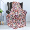 thumbnail image 4 of Christmas Soft Flannel Fleece Throw Blanket, New Year Pattern with Bells Xmas Tree Sweets Candles Citrus Snowflakes Cartoon, Cozy Plush for Indoor and Outdoor Use, 70" x 90", Multicolor, by Ambesonne, 4 of 5