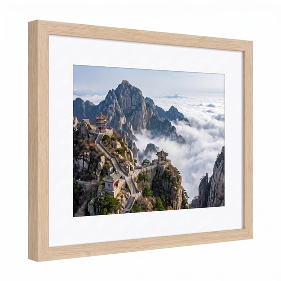 Light Oak 12x16 Picture Frame,Engineered Wood Poster Frame with Mat for 11x15 Photos,Fits 9x12 Images,Modern Wall Mount Photo Frame for Home Office Decor, Scandinavian Style Wall Art Display,Oak