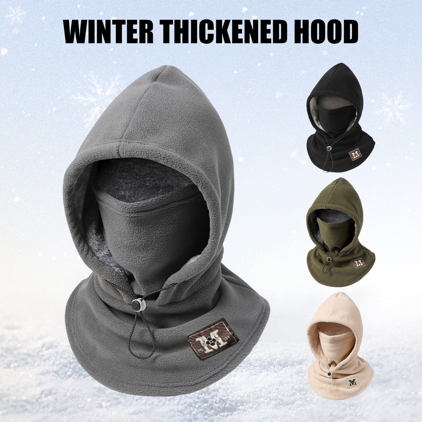YIFAEUX Winter Balaclava Windproof Ski Face Cushion Fleece Neck Warmer for Men Women Double-Layer Thermal Headgear for Skiing Cycling Climbing
