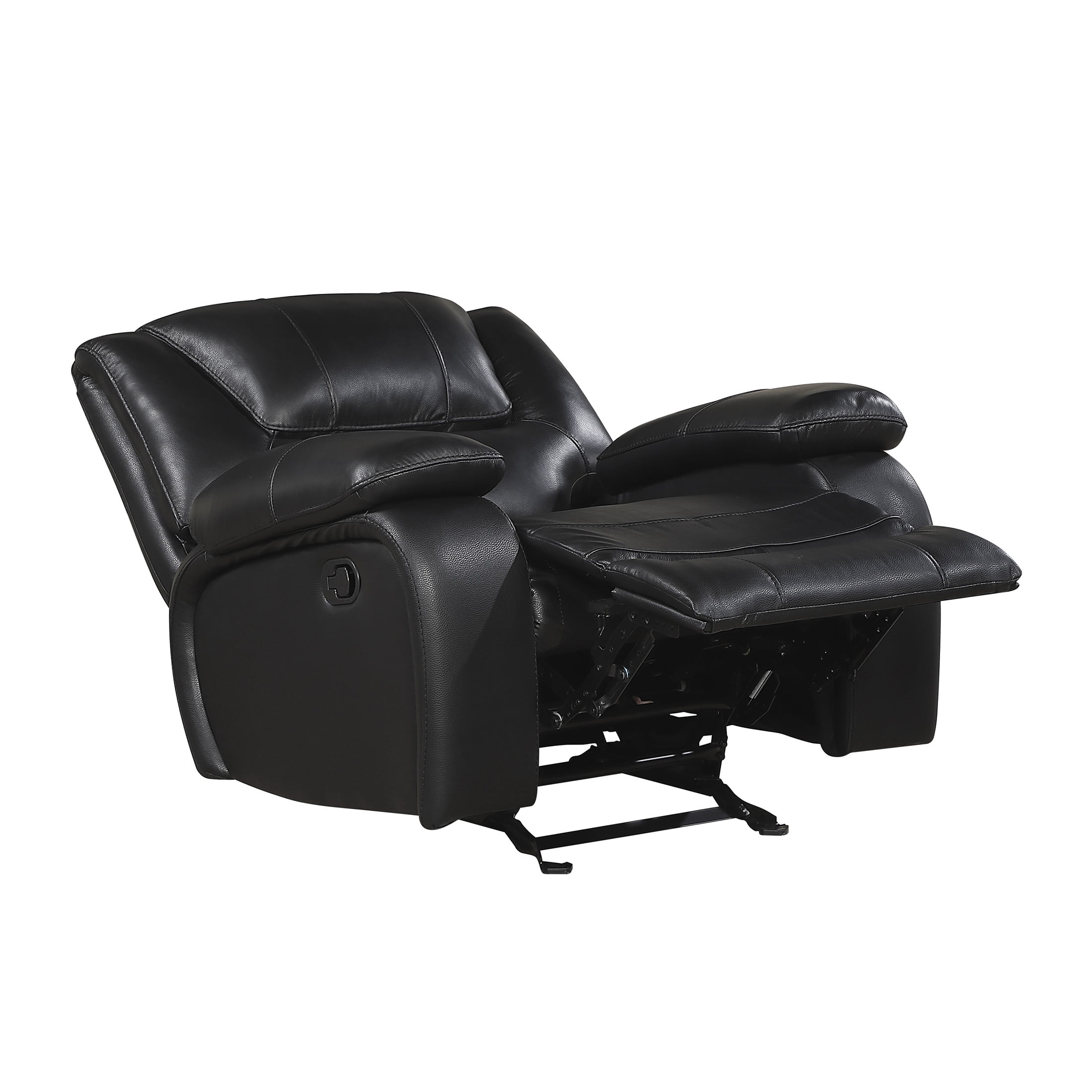 OakvillePark Arlisse Leather Match Manual Glider Reclining Chair, Black