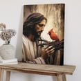 thumbnail image 5 of WFSposter Jesus Canvas Wall Art Jesus with Red Bird Bright Red Picture Print Christian God Poster Cardinal and Jesus Picture for Church Prayer Room, 5 of 7