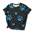 thumbnail image 4 of Plebaso T-Shirts Imprimés pour Femmes Col Rond Dégradé Manches Courtes Mode Ample T-Shirts pour Femmes, 4 of 4