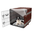 thumbnail image 5 of Savannah Dog Crate Cover, Animal Skin Stripes as Diamond Shapes Pattern Wild Life Concept Native Art, Easy to Use Pet Kennel Cover Small Dogs Puppies Kittens, 7 Sizes, Brown and Red, by Ambesonne, 5 of 6