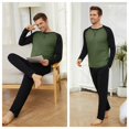 thumbnail image 3 of Mens Cotton Pajama Sets Long Sleeve Sleepwear for Men 2 Piece Mens Loungewear Sets with Pocket, Sizes S-XXL, 3 of 12