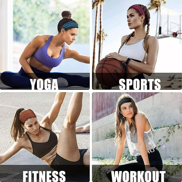 Lot de 2 bandeaux de sport pour femme - Bandeaux de yoga - Bandeau de  fitness pour