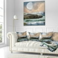thumbnail image 3 of Designart Roaring Ocean Under Large Moon - Seascape Photography Throw Pillow - 16x16, 3 of 5