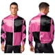 thumbnail image 3 of Chaquetas de satén para jinetes de caballos con cremallera frontal y diseño de cuadros en contraste para hombre, ropa de abrigo para jinetes de caballos, disfraces de Halloween, 3 of 5