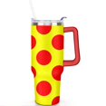 thumbnail image 2 of 40oz Classic Dot Aesthetic Design Stainless Steel Flip Straw Tumbler Spill Proof Travel Cup Double Wall Vacuum Insulated Coffee Mug with Top Handle, 2 of 6