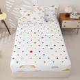 thumbnail image 4 of Erosebridal Cartoon Rainbow Zipper Twin Comforter Sets with Fitted Sheet and 2 Pillowcases,Daisy Flower Print Zipper Bedding Set,Green Yellow,Reversible, 4 of 6