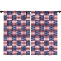 Blackout Kids Curtains,Red White and Blue Star Striped Pattern Childrens Insulated Curtains Set Of 2,Bedroom Essentials,Toddler Room Decor 52"x84"