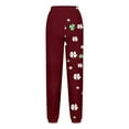 thumbnail image 5 of FRSASU Ladies' St. Patrick's Day Printed Elastic Waist Loose Casual Ankle Pants with Pockets Wine, 5 of 5