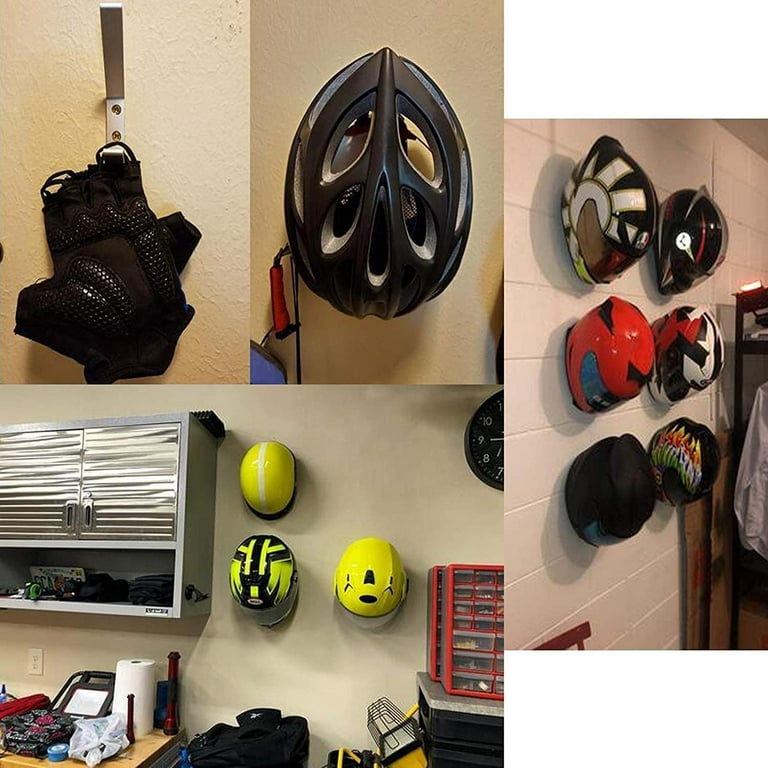 Pmsanzay 2 PK Helmet Holder Hook Sturdy Helmet Display Rack Wall Mounted Helmet Storage Rack Hanger for Motorbike Jacket Wall Display Rack Stainless Steel Hardware Included Easy to Install. Walmart.c...