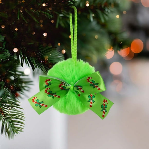Oioii Christmas Bows Christmas Tree Decoration Wreaths Velvet Bow Tree Topper with Fluffy Ornaments for Xmas Party