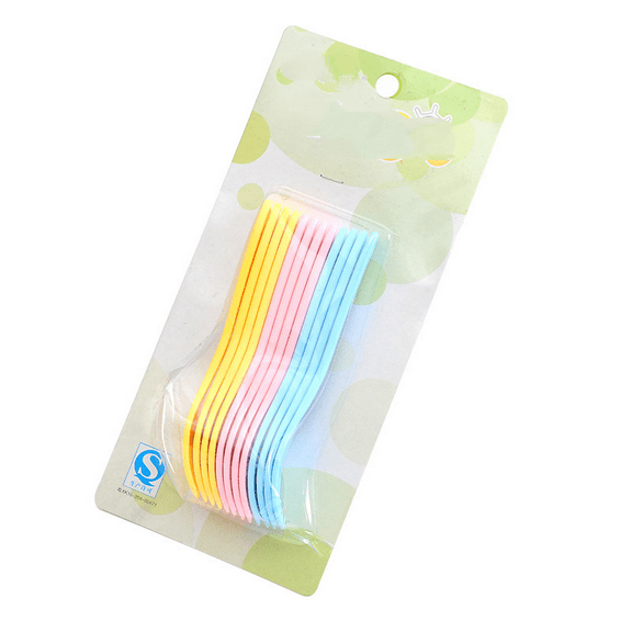 Yidarton Household Colorful Contrast Plastic Spoon Spoon Fork Environmentally Friendly Non-toxic Tasteless Small Spoon 12 Pack mixed color