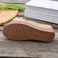 thumbnail image 6 of Xdegoge Sandals for Women Summer Wedge Slides Open Toe Flower Decor Contrast Stitching Platform Mules Casual Beach Walking Shoes Lightweight Non Slip Sole Ladies Footwear, 6 of 9