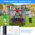 thumbnail image 5 of YORIN Trampoline for Kids, 55'' Mini Trampoline for Toddlers with Swing, Enclosure Net and Basketball Hoop, 4.5FT Indoor/Outdoor Kids Round Trampoline with Adjustable Gymnastics Bars, Gifts for Kids, 5 of 6