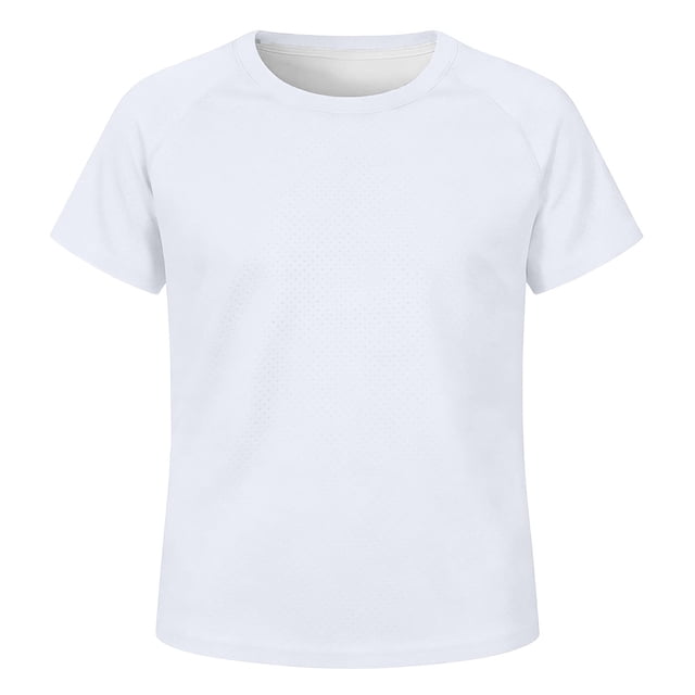 Kids Unisex Raglan Sleeve Mesh Shirts, Breathable Casual Tops for School & Play, 3-14Y