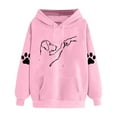 thumbnail image 4 of Funny Hooded Sweatshirts Dog And People Punch Hand Dog Women Friendship Bump Dog's Paw Pullover Hoodie Tops, 4 of 4