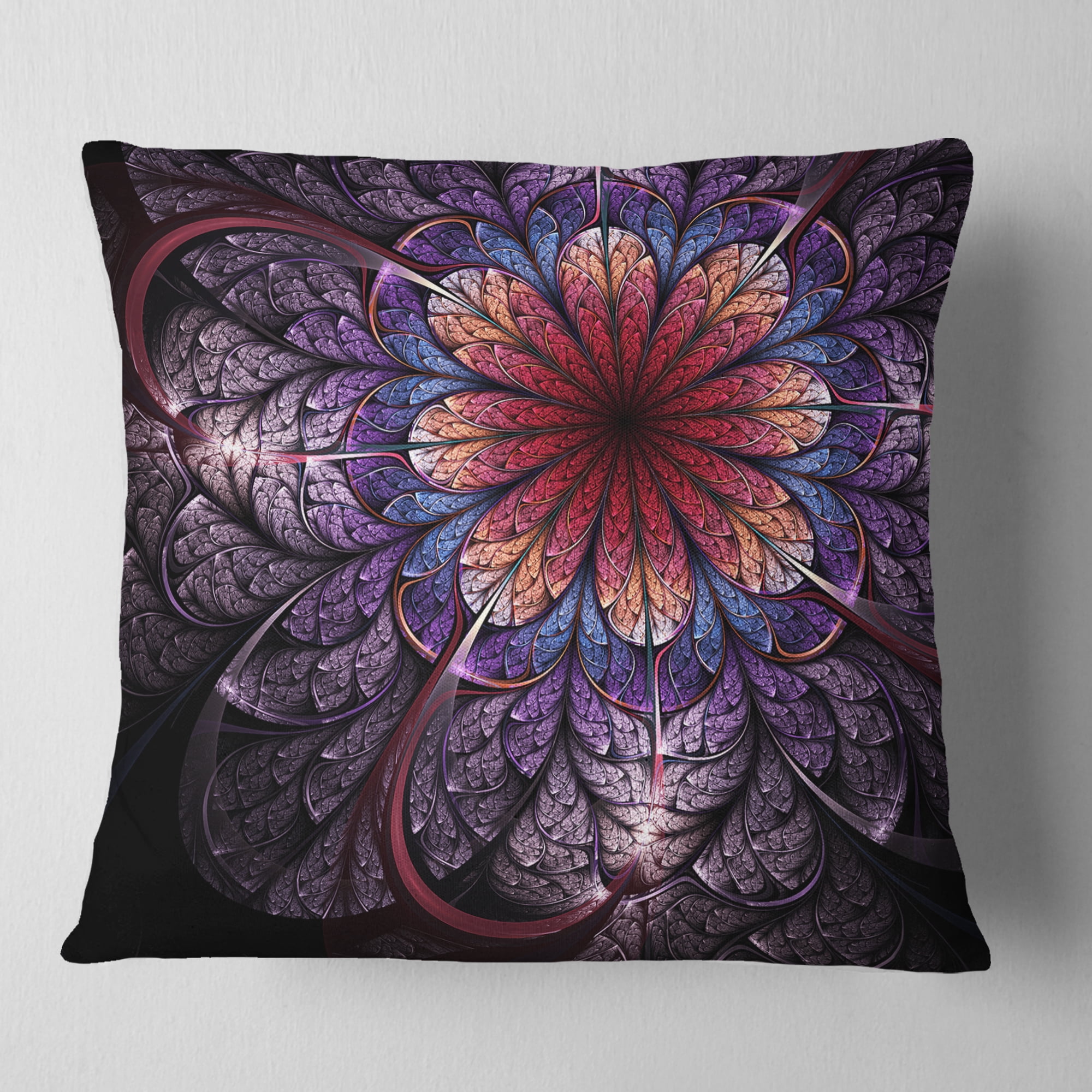 Designart 18" x 18" Blue Polyester Throw Pillow