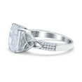 thumbnail image 3 of Emerald Cut Celtic Engagement Ring CZ 925 Sterling Silver Size 5, 3 of 7
