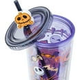 thumbnail image 4 of Silver Buffalo Disney Tim Burton's Nightmare Before Christmas Halloween Jack O-Lantern and Candy Featuring Jack Skellington Plastic Cold Cup with Lid and Straw Topper, 24 Ounces, 4 of 6