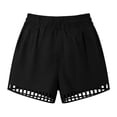 thumbnail image 4 of Cagogo Women Casual Elastic Waist Shorts with Pockets Loose Fit Summer Beach Work Lounge Cotton Short Pants Flowy Travel Clothes, Black M, 4 of 8