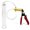 Red, variant on LeLuv Ultima Penis Pump, Brass w/ Red Handle, Silicone Grip, Clear Hose | 12" x 1.75" Cylinder