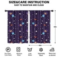 thumbnail image 2 of Funny Window Curtains for Kids Room - 42Wx63H Inch 2 Panels, Rod Pocket Starry Night Patterns for Boys Bedroom Decor Preschool Classroom Curtains Playroom Living Room Window Drapes, 2 of 5
