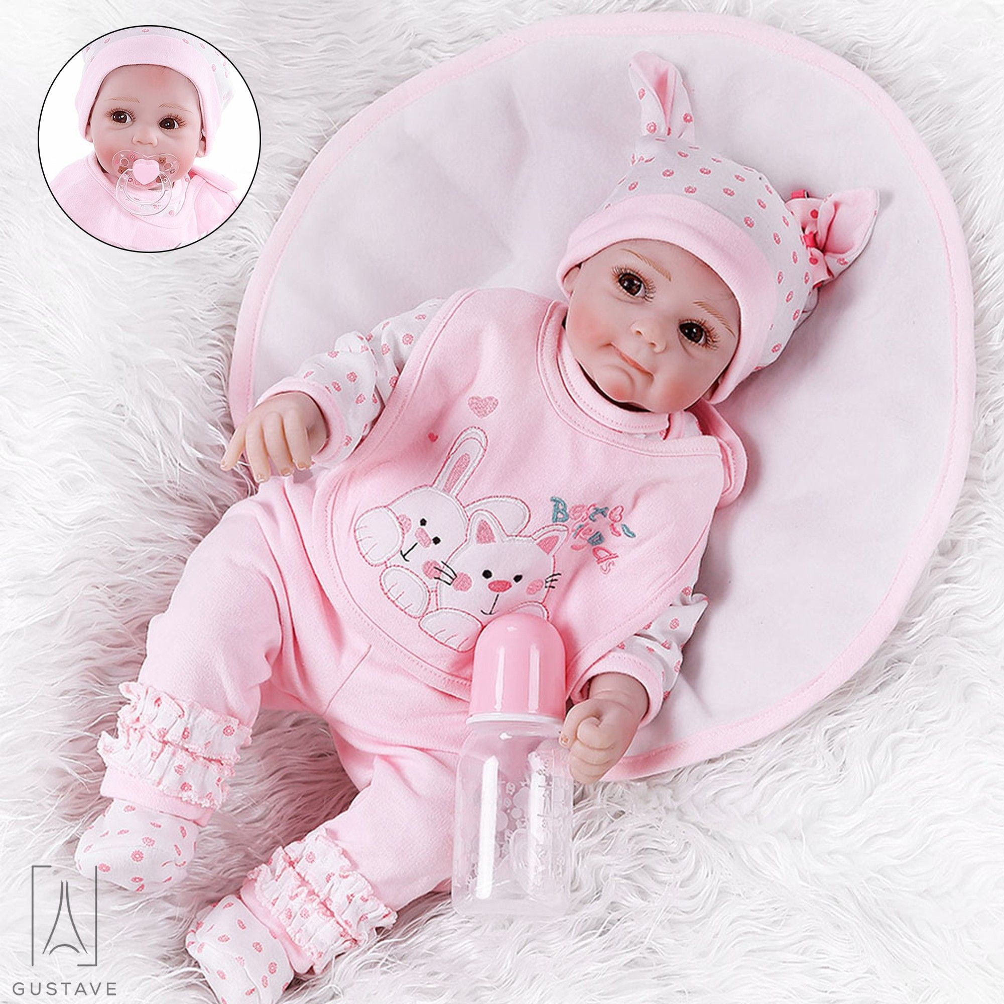 20" Newborn Full Silicone Reborn Baby Doll Girl  Lifelike Realistic Baby Gifts
