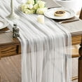 thumbnail image 1 of Dusty Rose Gauze Table Runner 120 Inch 10FT, Seasonal Sheer Chiffon Cheesecloth Kitchen Dining Holiday Birthday Table Decor for Home Party, 1 of 8
