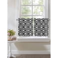 thumbnail image 4 of Black White Geometric 2 Panel Kitchen Curtains for Small Windows, Modern Abstract Art Bathroom Tier Curtain, Short Window Treatment for Bedroom/Living Room 55"x24", 4 of 6